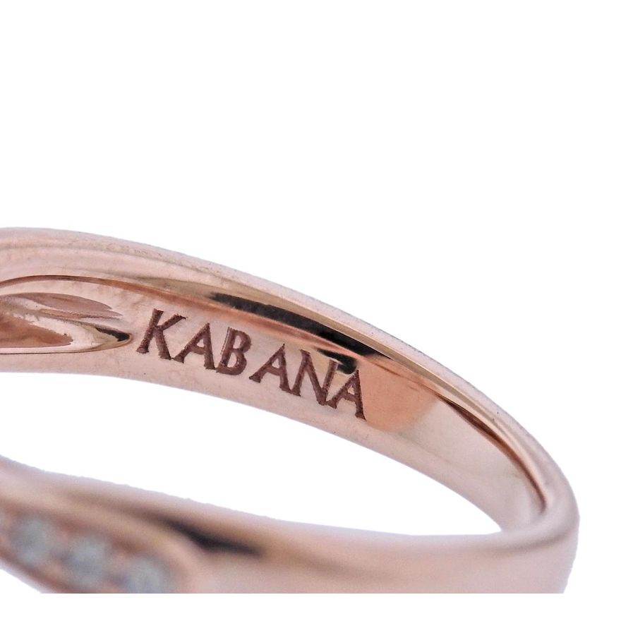 Kabana 14k Rose Gold Coral Diamond Ring