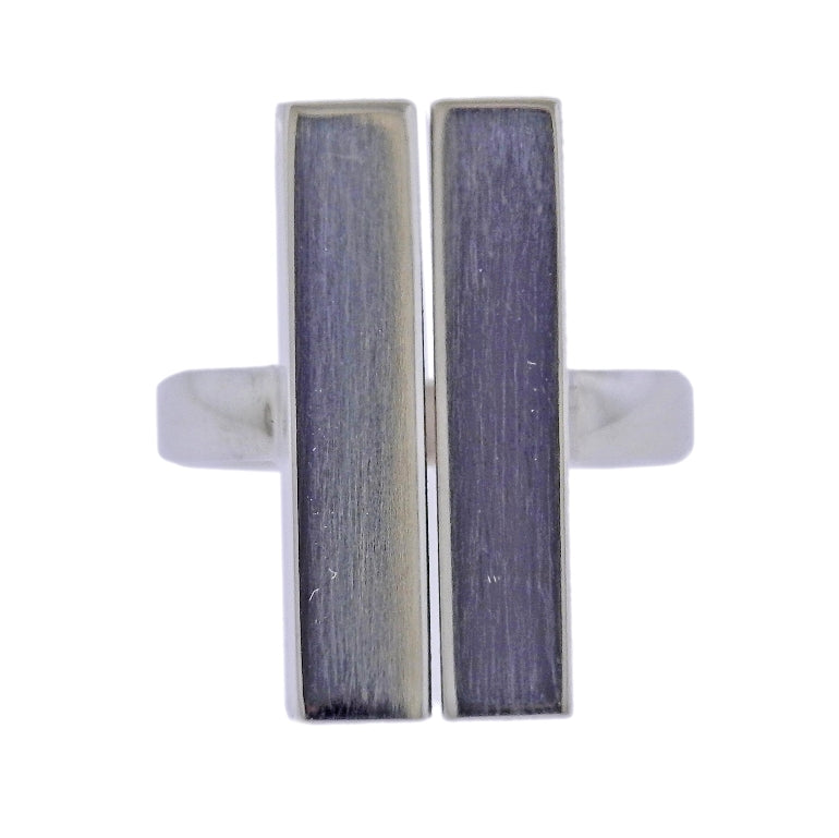 Georg Jensen Aria Silver Two Bar Ring