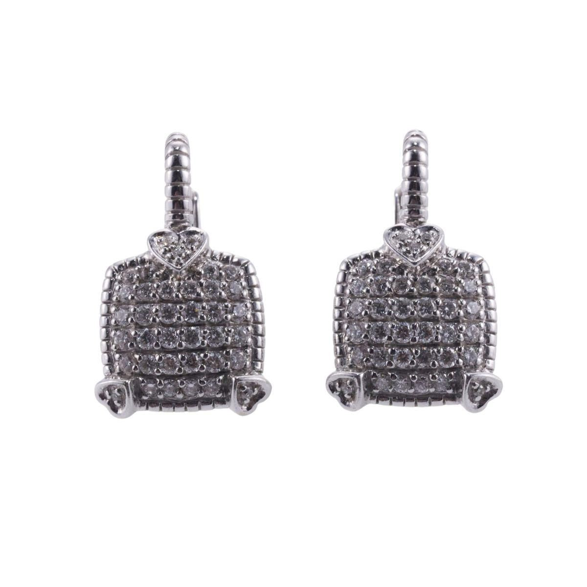 Judith Ripka Diamond 18k Gold Earrings