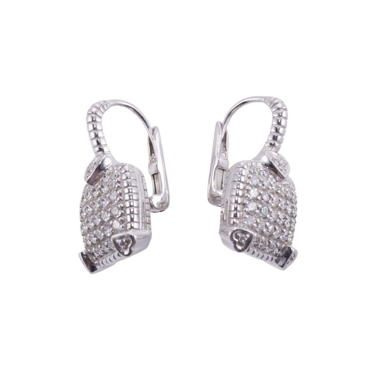 Judith Ripka Diamond 18k Gold Earrings