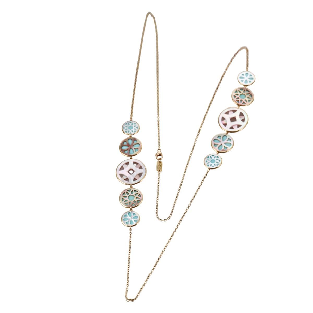 Ippolita Rock Candy Sabbia 18k Gold Mop Turquoise Station Necklace