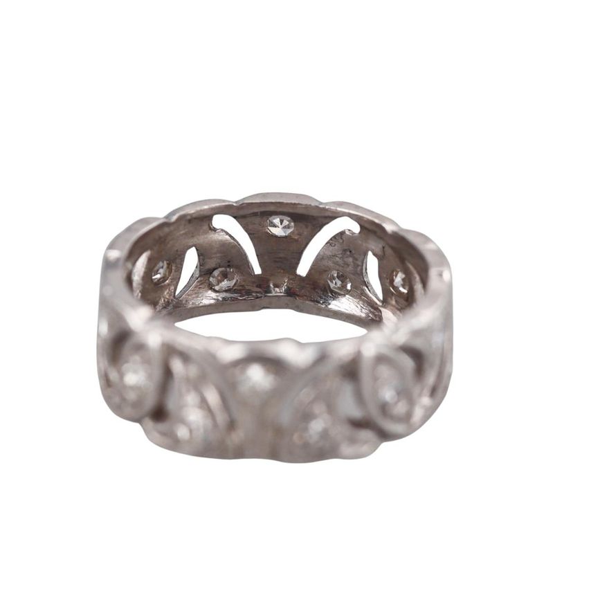 Mid Century Platinum Diamond Band Ring