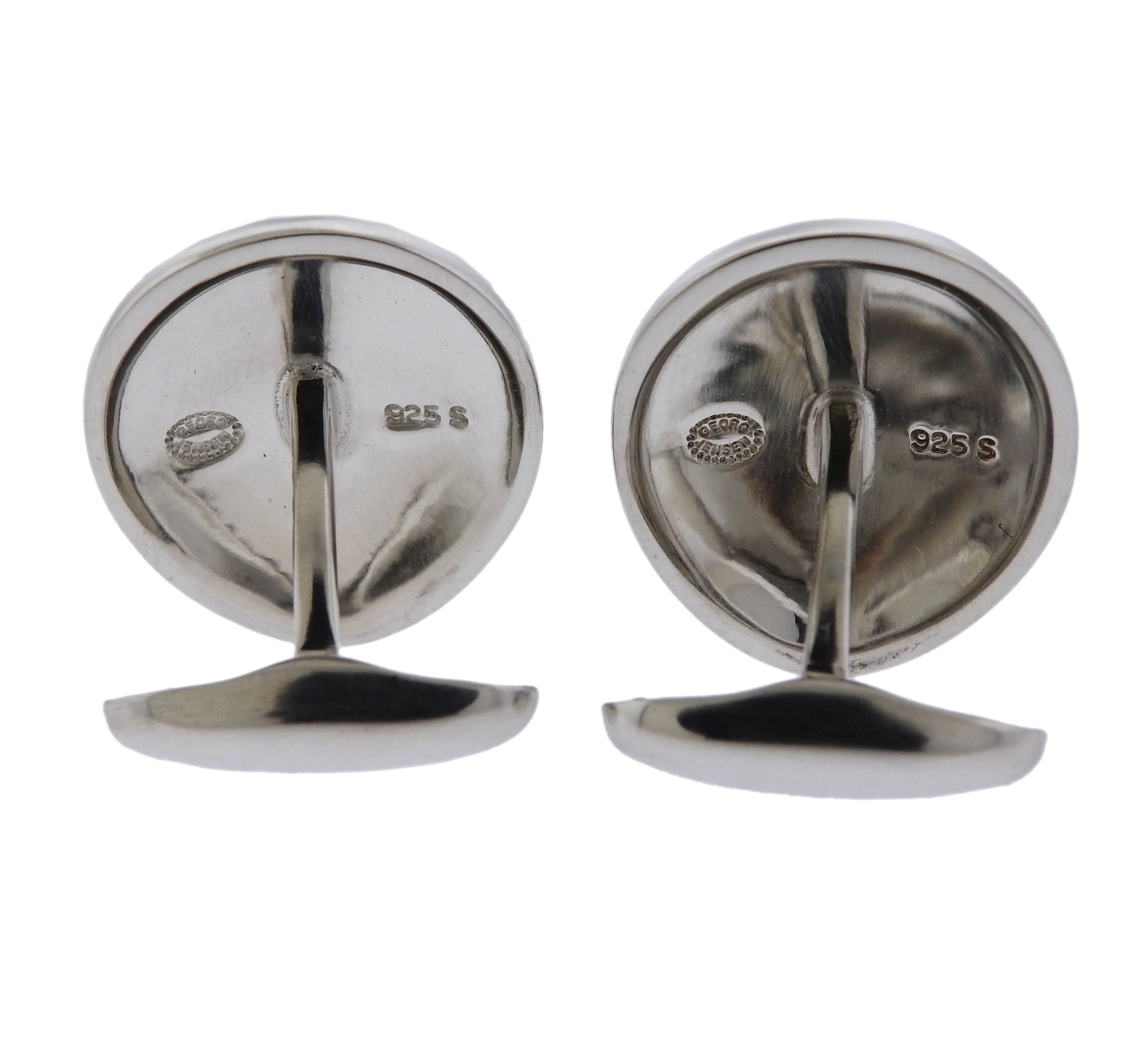 Georg Jensen Sea Shell Sterling Silver Cufflinks OG-1917