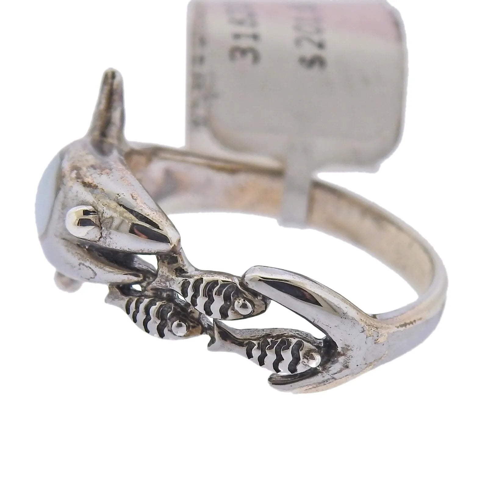 Marahlago Shark Sterling Silver Larimar Gemstone Ring Retail $180 #40