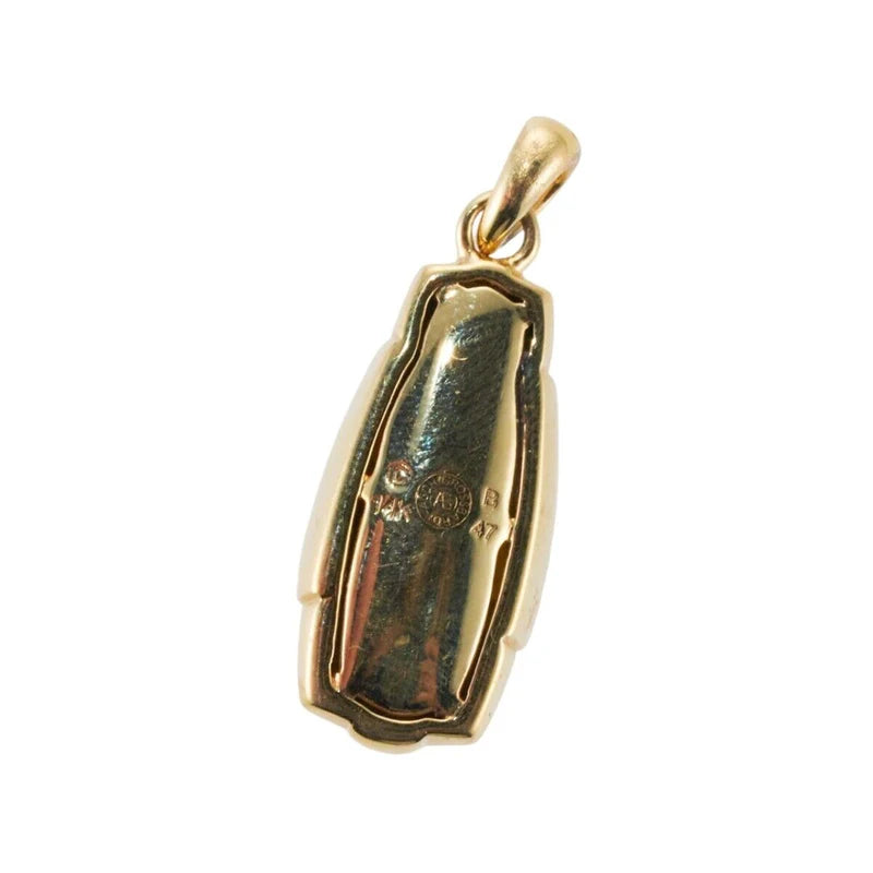 Asch Grossbardt Inlay Mop Onyx Gold Pendant