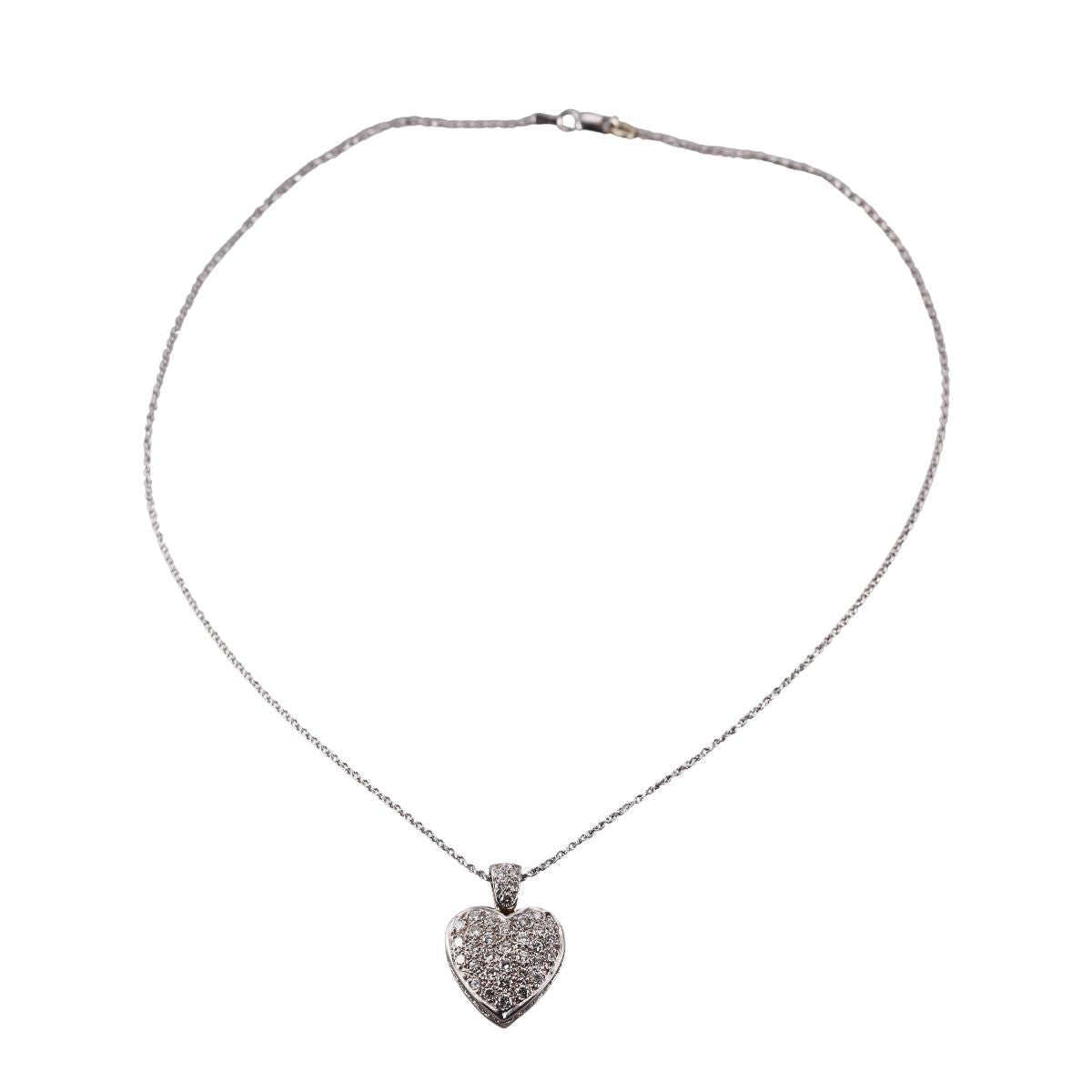 14k Gold Diamond Heart Pendant Necklace