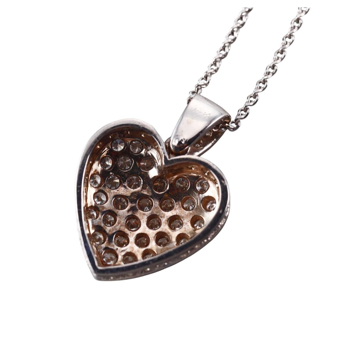 14k Gold Diamond Heart Pendant Necklace