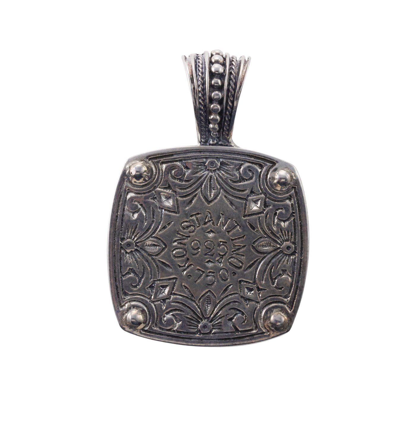 Konstantino Heonos Gold Silver Star of David Turquoise Pendant