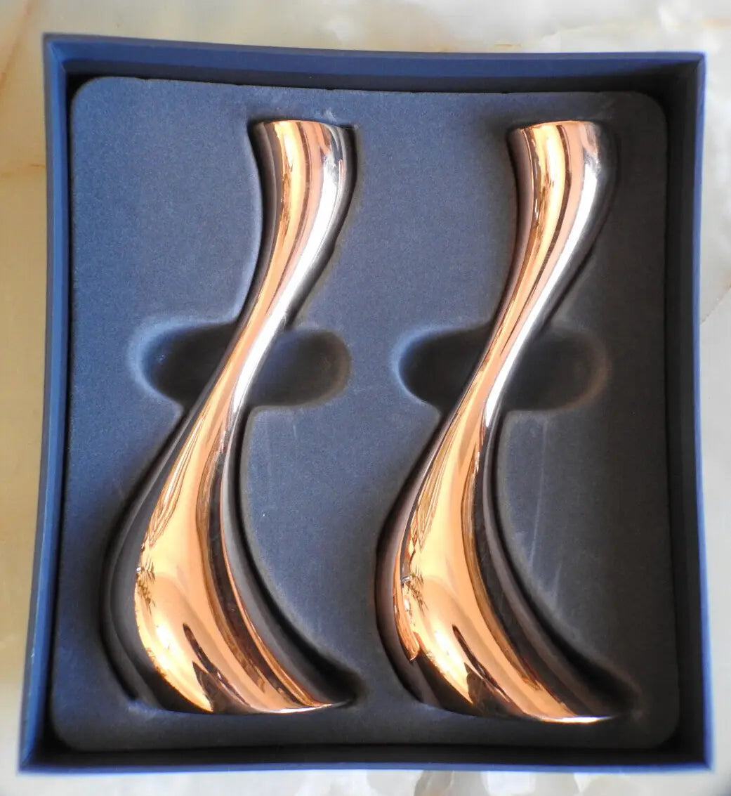 Georg Jensen Cobra Rose Gold Candle Holder Set of 2