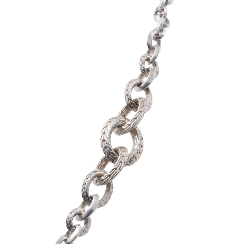John Hardy Classic Chain Gold Sterling Silver Rolo Necklace Retail Value $1195