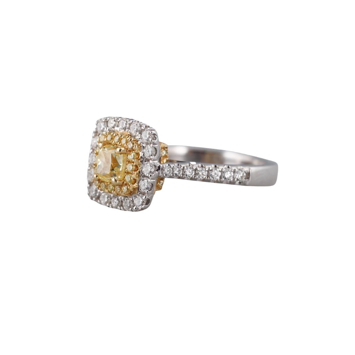 18k Gold Fancy Diamond Engagement Ring