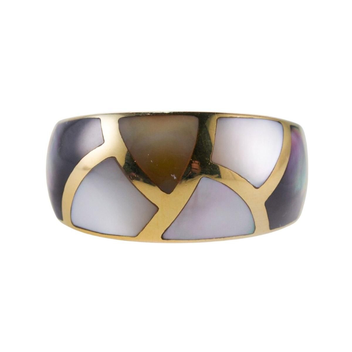 Asch Grossbardt MOP Inlay Gold Ring