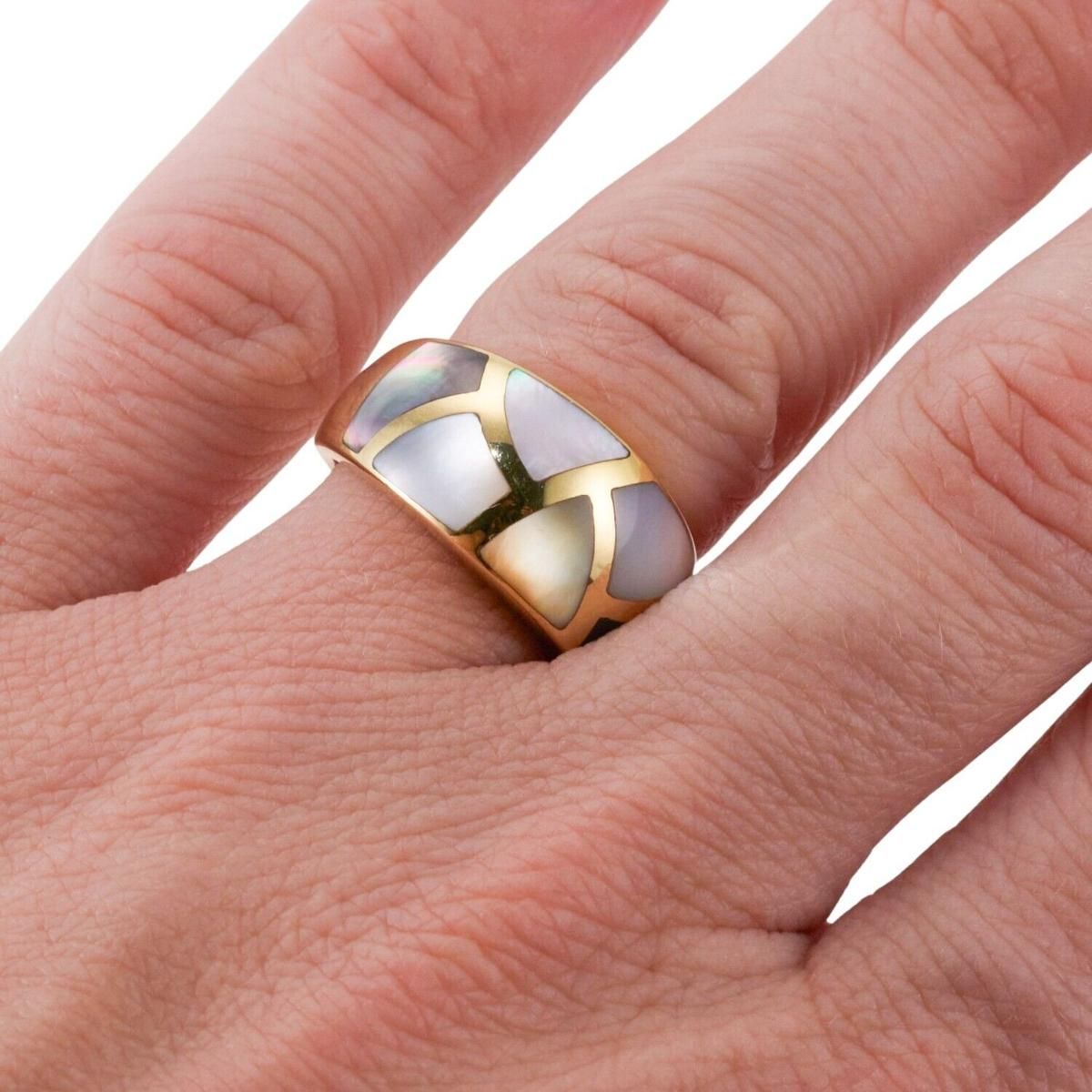 Asch Grossbardt MOP Inlay Gold Ring