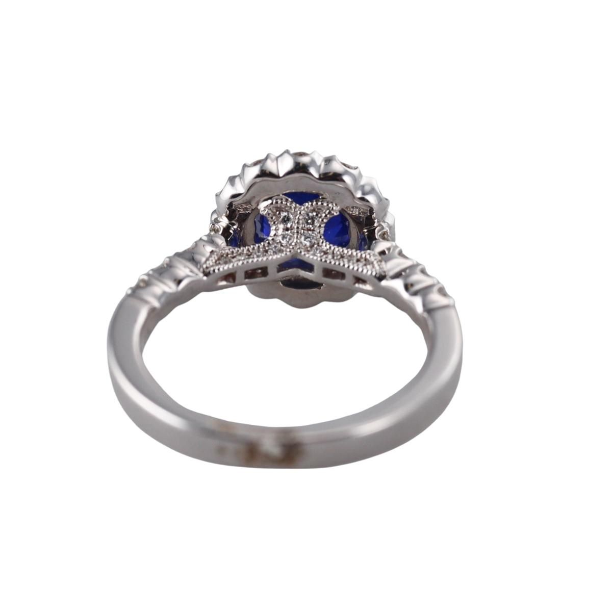 1.40ct Sapphire Diamond 18k Gold Ring