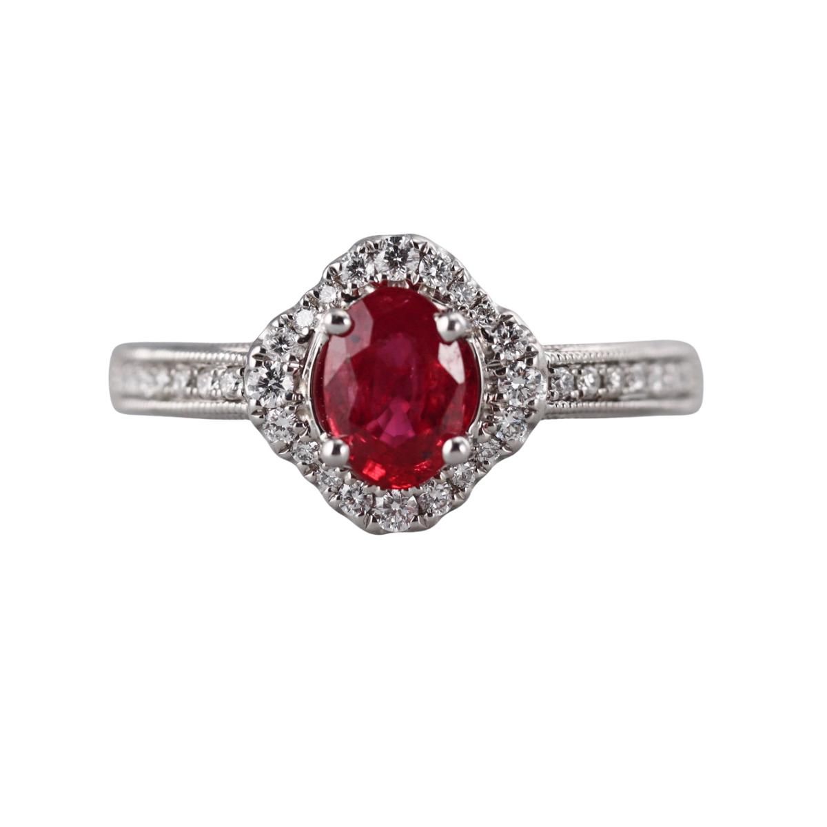 14k Gold Diamond Ruby Ring