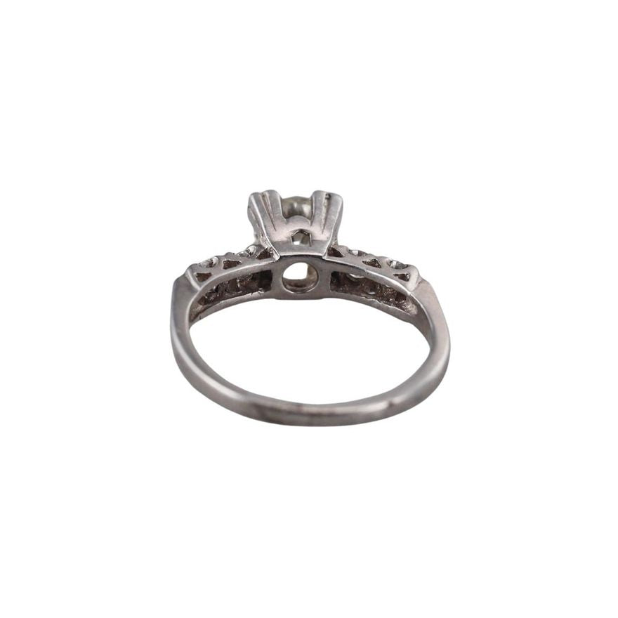 Mid Century Platinum Diamond Engagement Ring