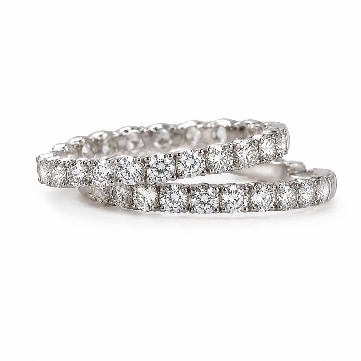 14k Diamond Gold Hoop Earrings