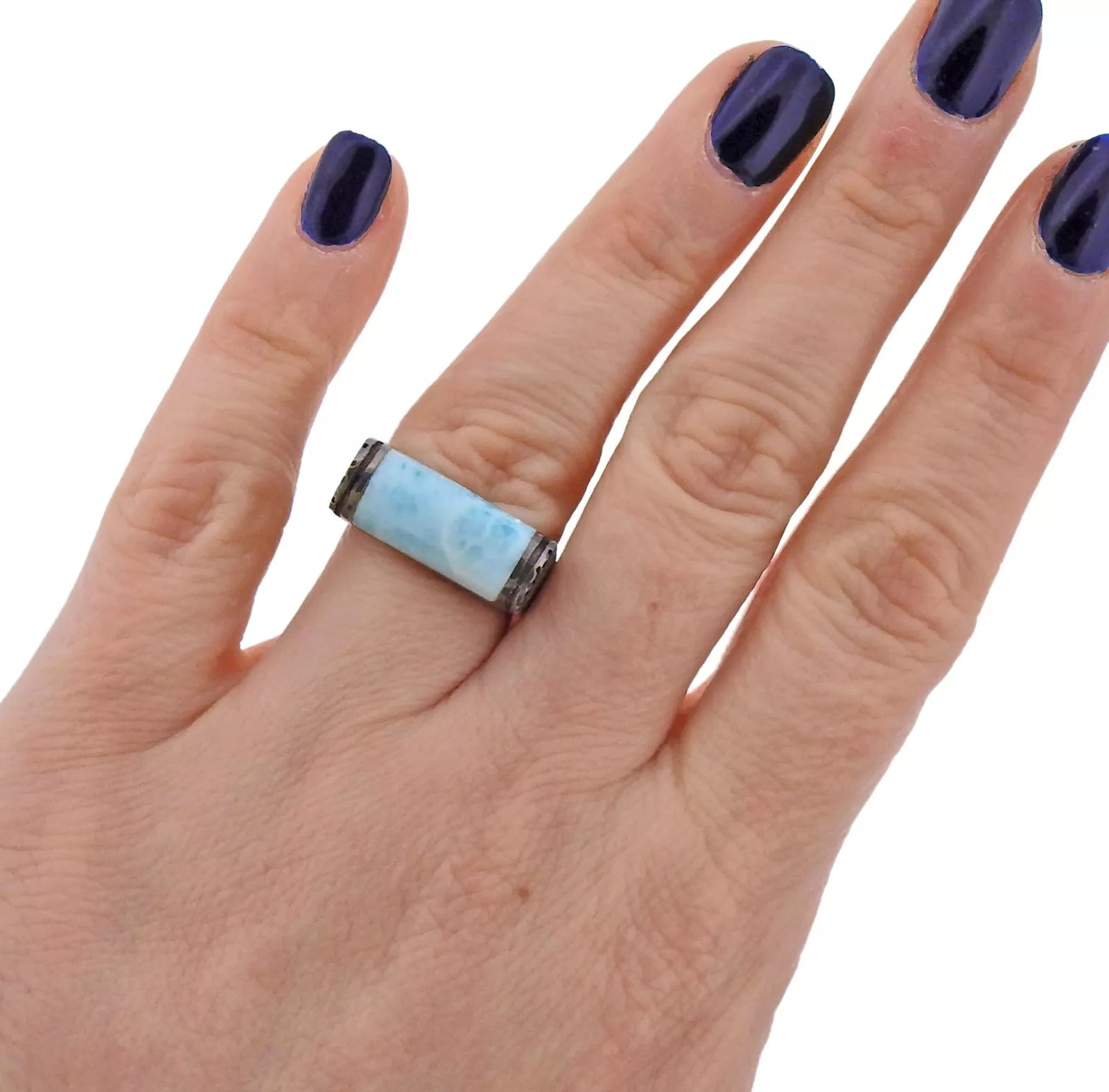 Marahlago Sterling Silver Larimar Omni Ring Retail $283 #38