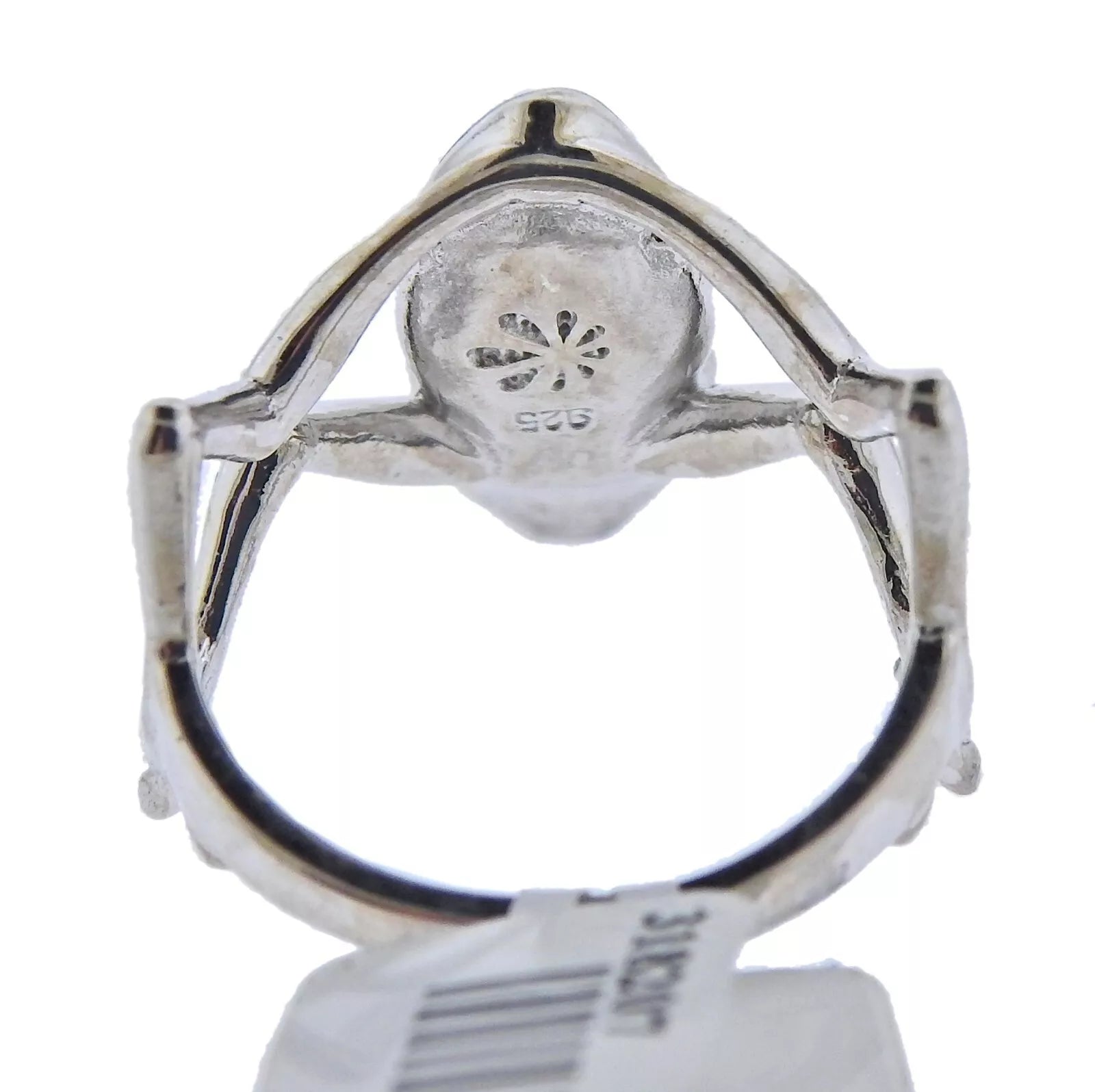 Marahlago Sterling Silver Larimar Frog Ring Retail $279 #37