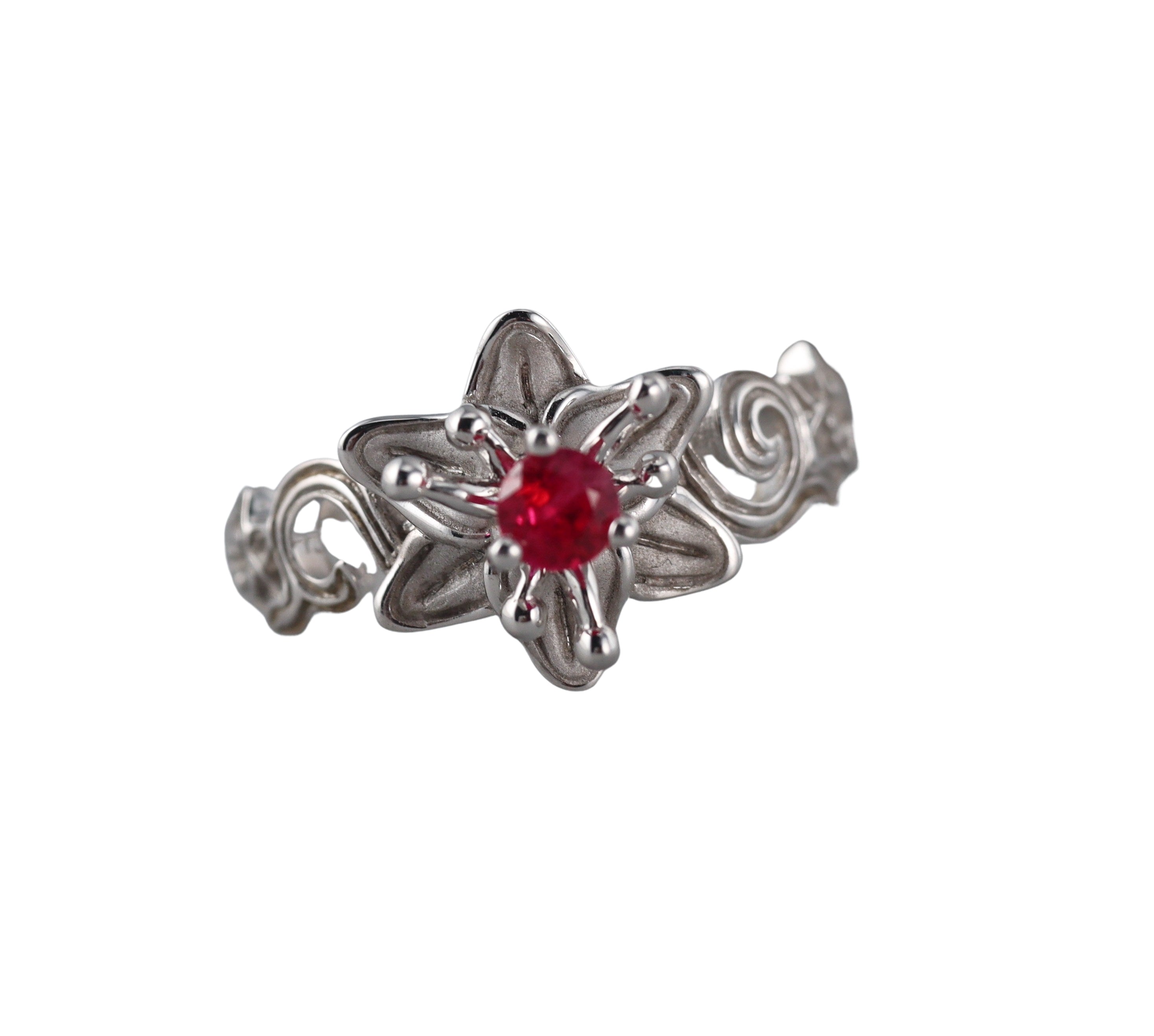18k Gold Carrera Y Carrera Ruby Flower Ring