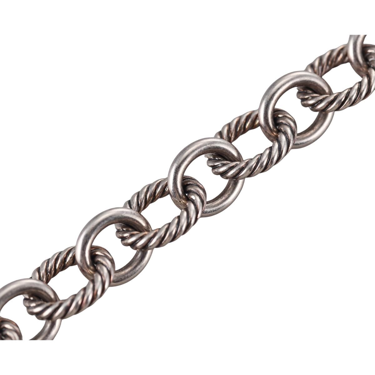 David Yurman Silver Cable Oval Link Bracelet