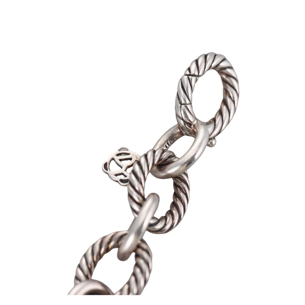 David Yurman Silver Cable Oval Link Bracelet