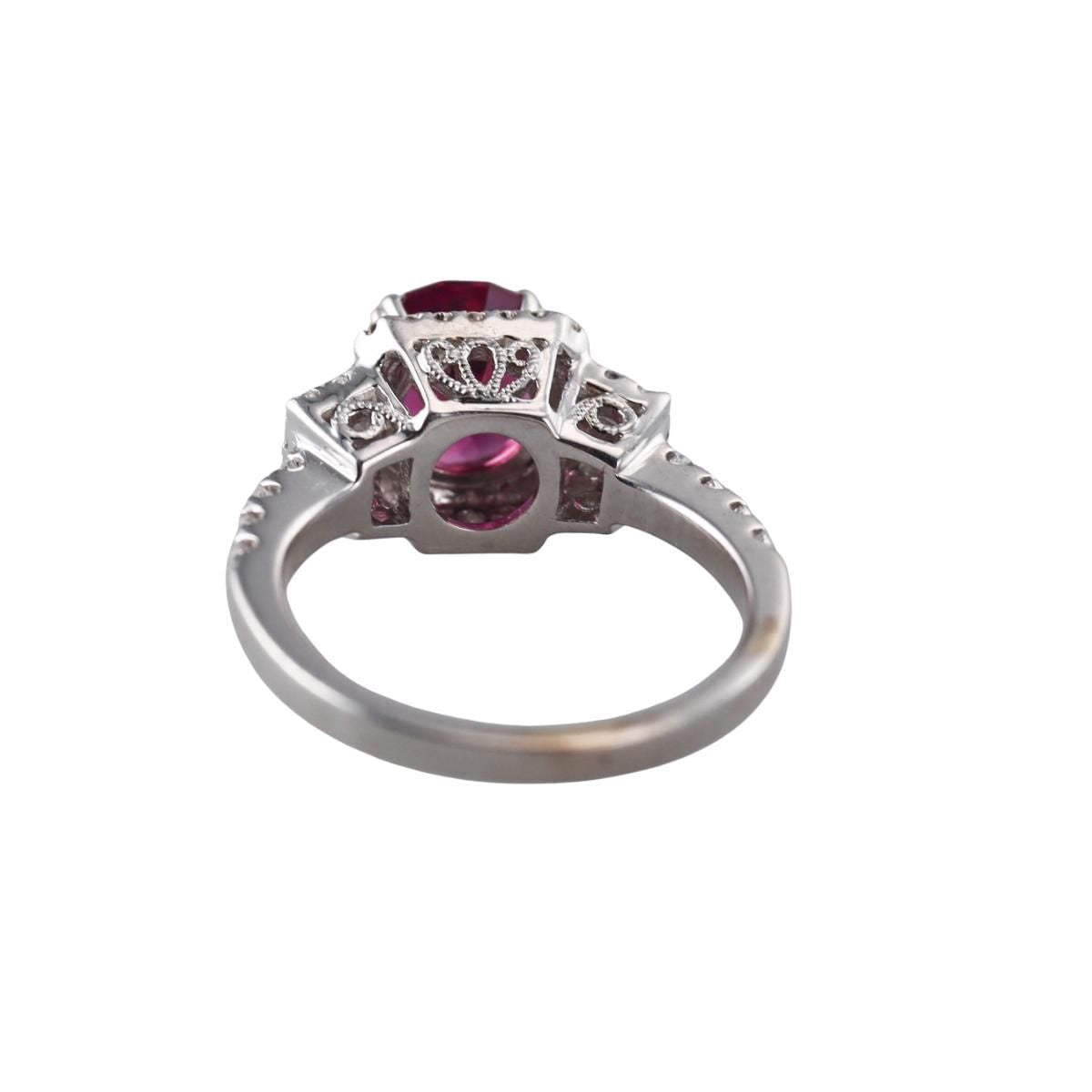4.50ct Garnet Diamond 14k Gold Engagement Ring