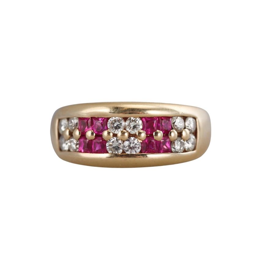 18k Gold Diamond Ruby Ring