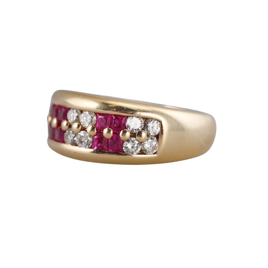 18k Gold Diamond Ruby Ring
