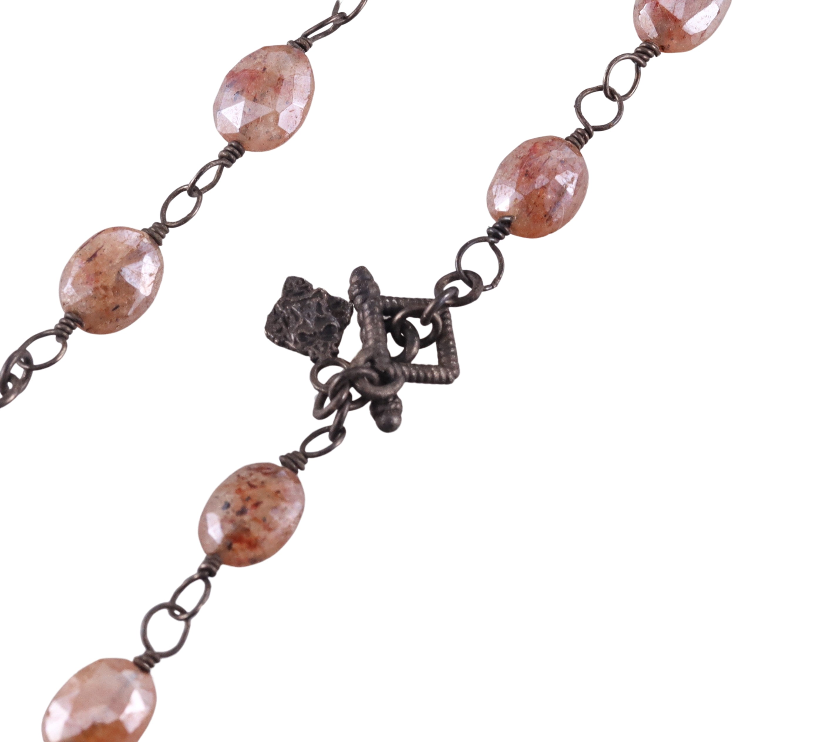 Armenta Old World 18k Gold Silver Champagne Diamond Pearl Moonstone Necklace