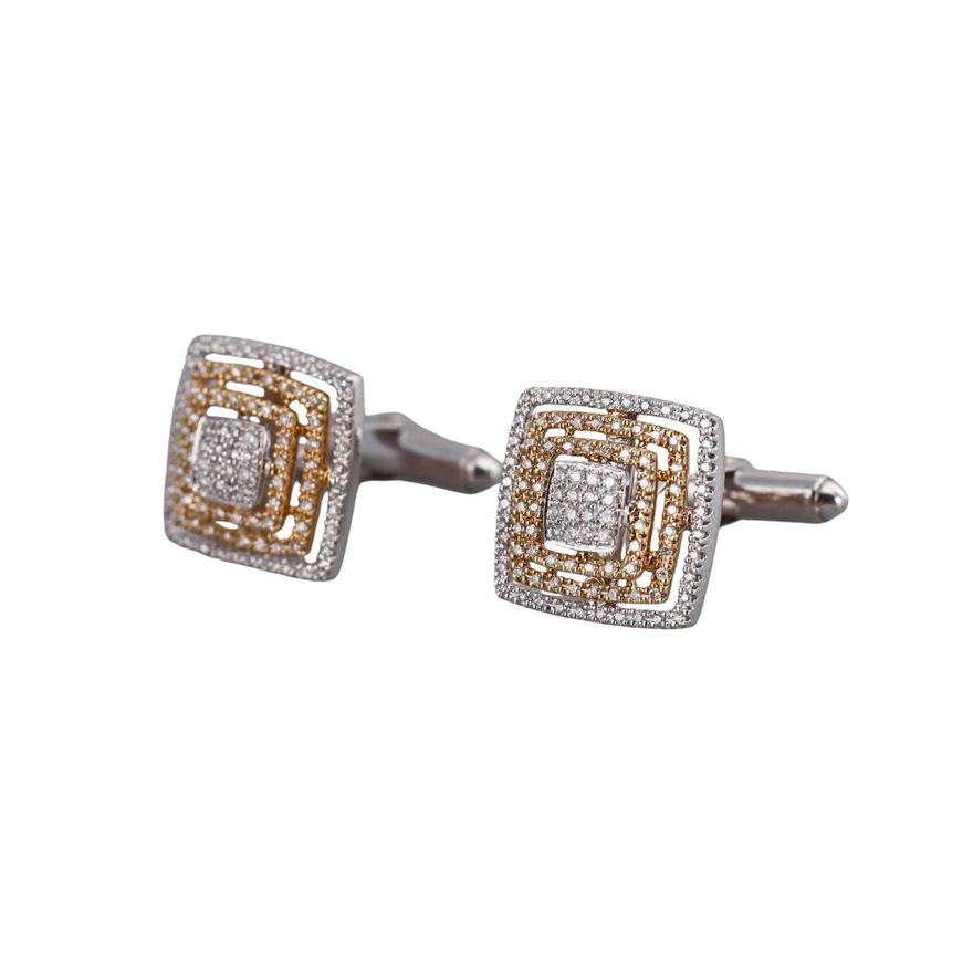 14k Gold Diamond Cufflinks