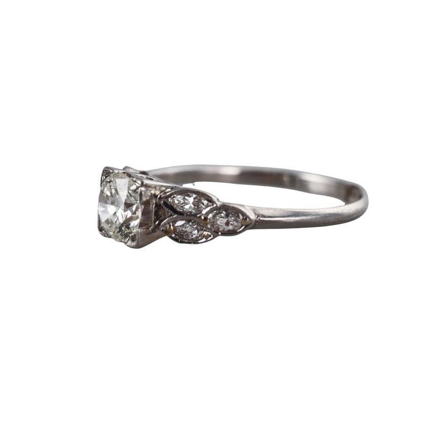 Art Deco Platinum Diamond Engagement Ring