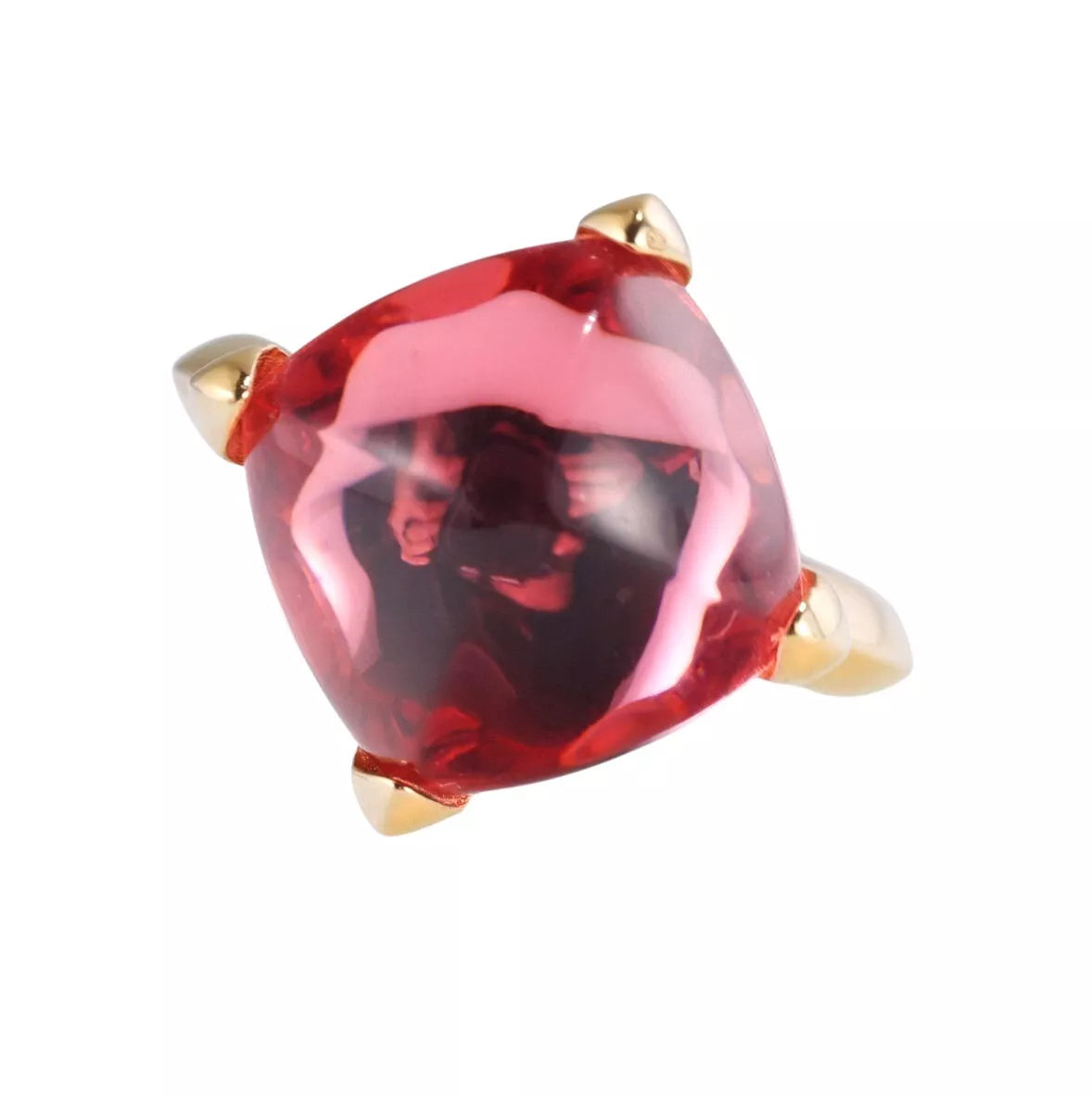 Baccarat Gold Plated Sterling Silver Tourmaline Crystal Medicis Ring