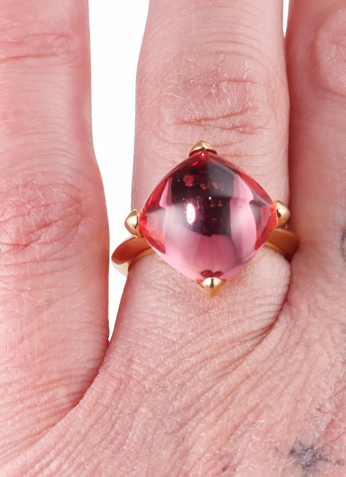 Baccarat Gold Plated Sterling Silver Tourmaline Crystal Medicis Ring