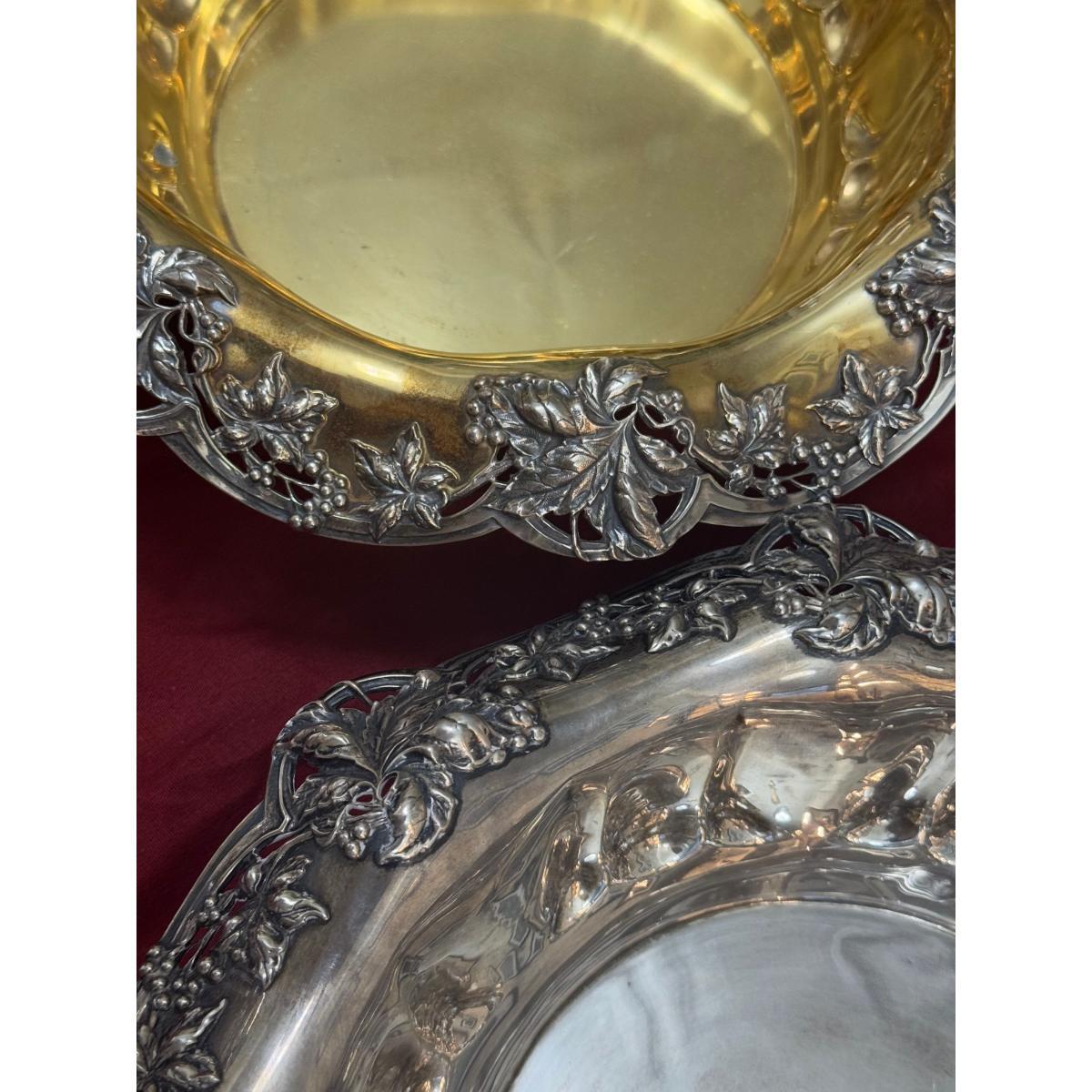 Antique Tiffany & Co Makers Sterling Silver Matching Bowl Set of 2