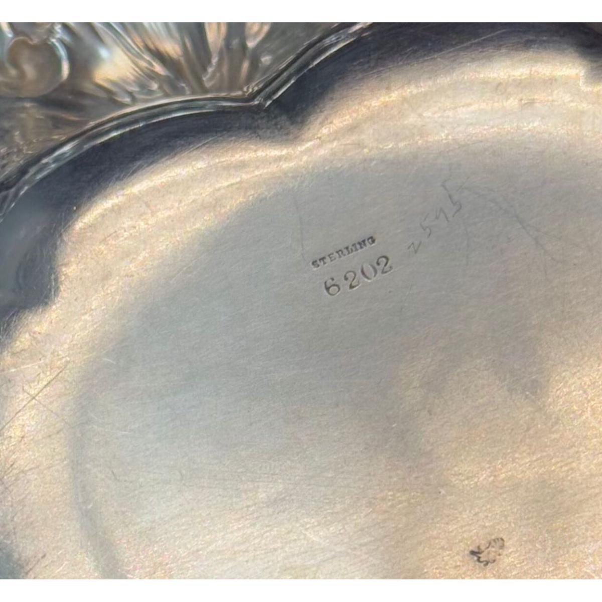Whiting Art Nouveau Sterling Silver Poppy Flower Bowl Set of 12