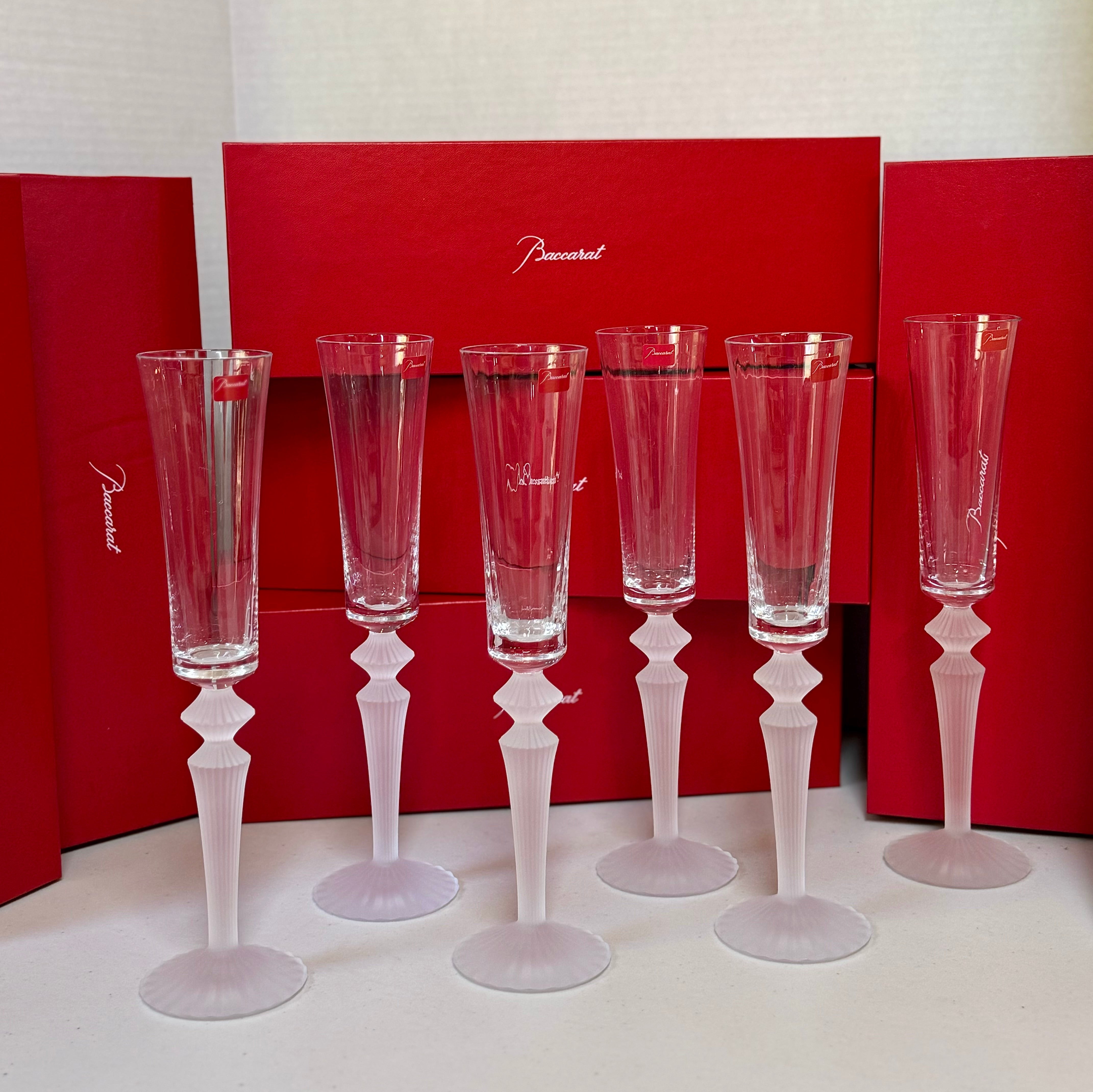 Baccarat Crystal Mille Nuits Flutissimo Ice Champagne Flute Set of 6 2801431