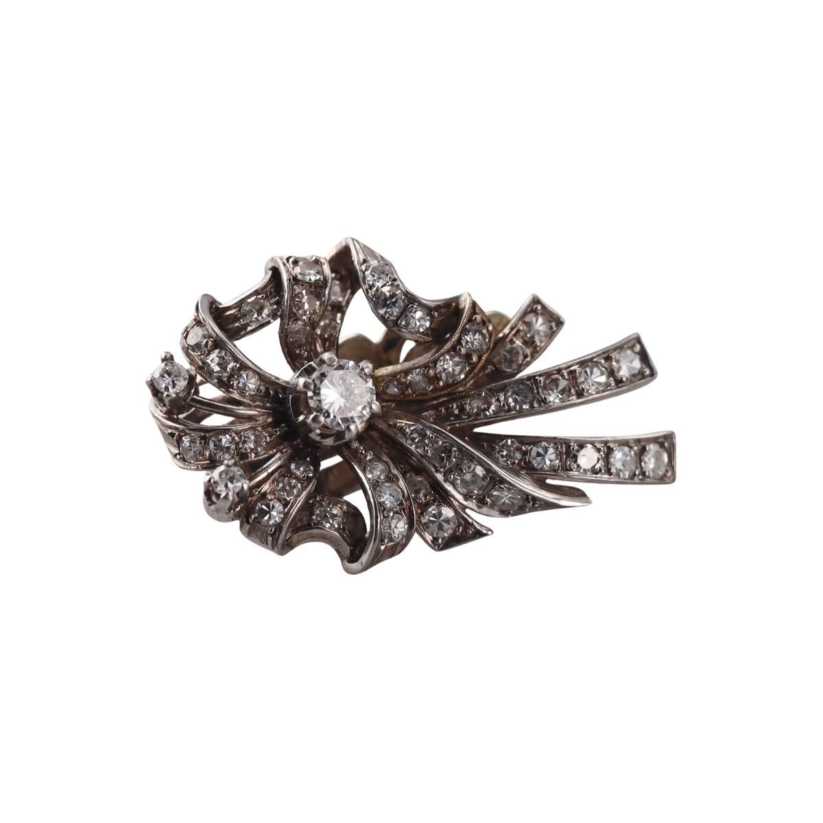 Mid Century 2.50ctw Diamond Platinum Earrings