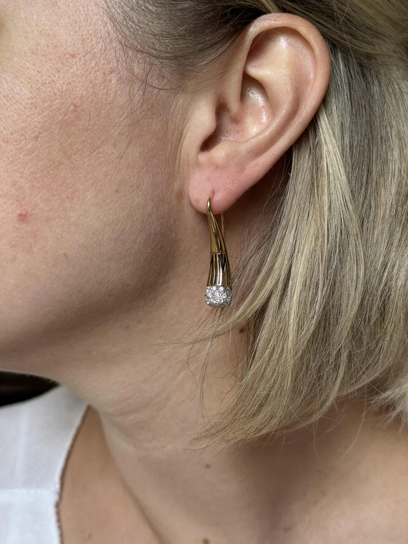 Mimi Milano Tam Tam Rose Gold Diamond Enamel Earrings