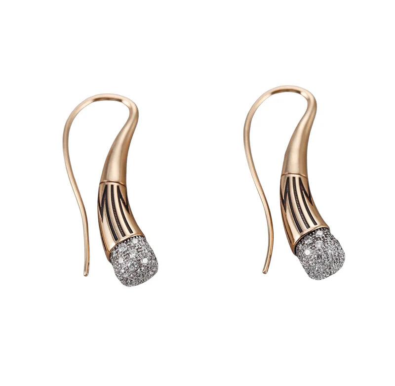 Mimi Milano Tam Tam Rose Gold Diamond Enamel Earrings