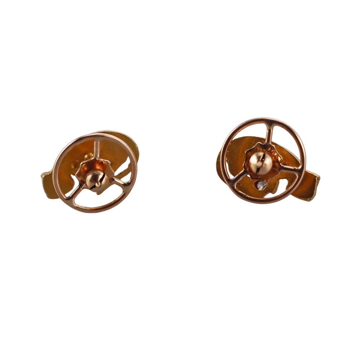 Antique 18k Gold Diamond Monkey Earrings