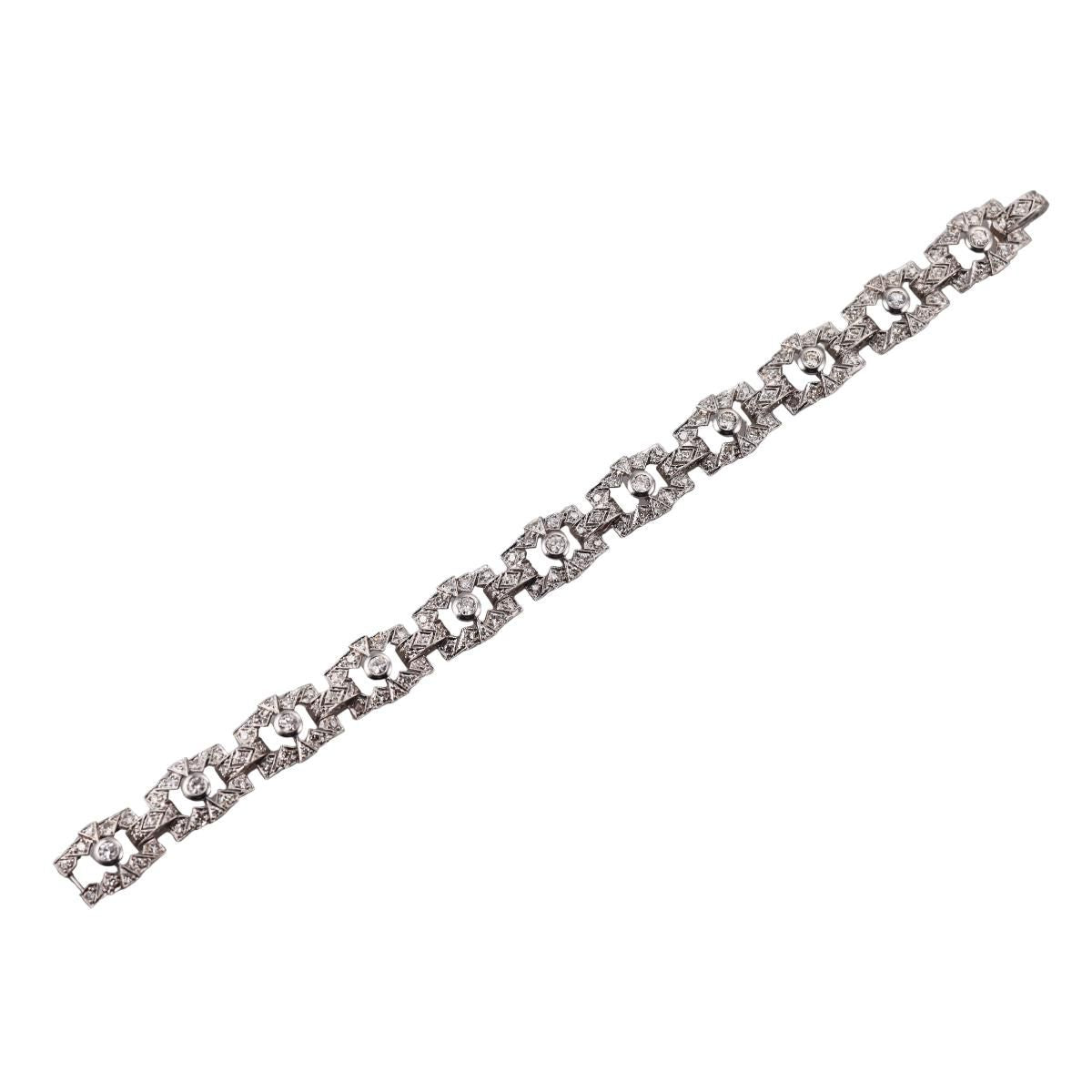 Mid Century 2.20ctw Diamond Platinum Bracelet