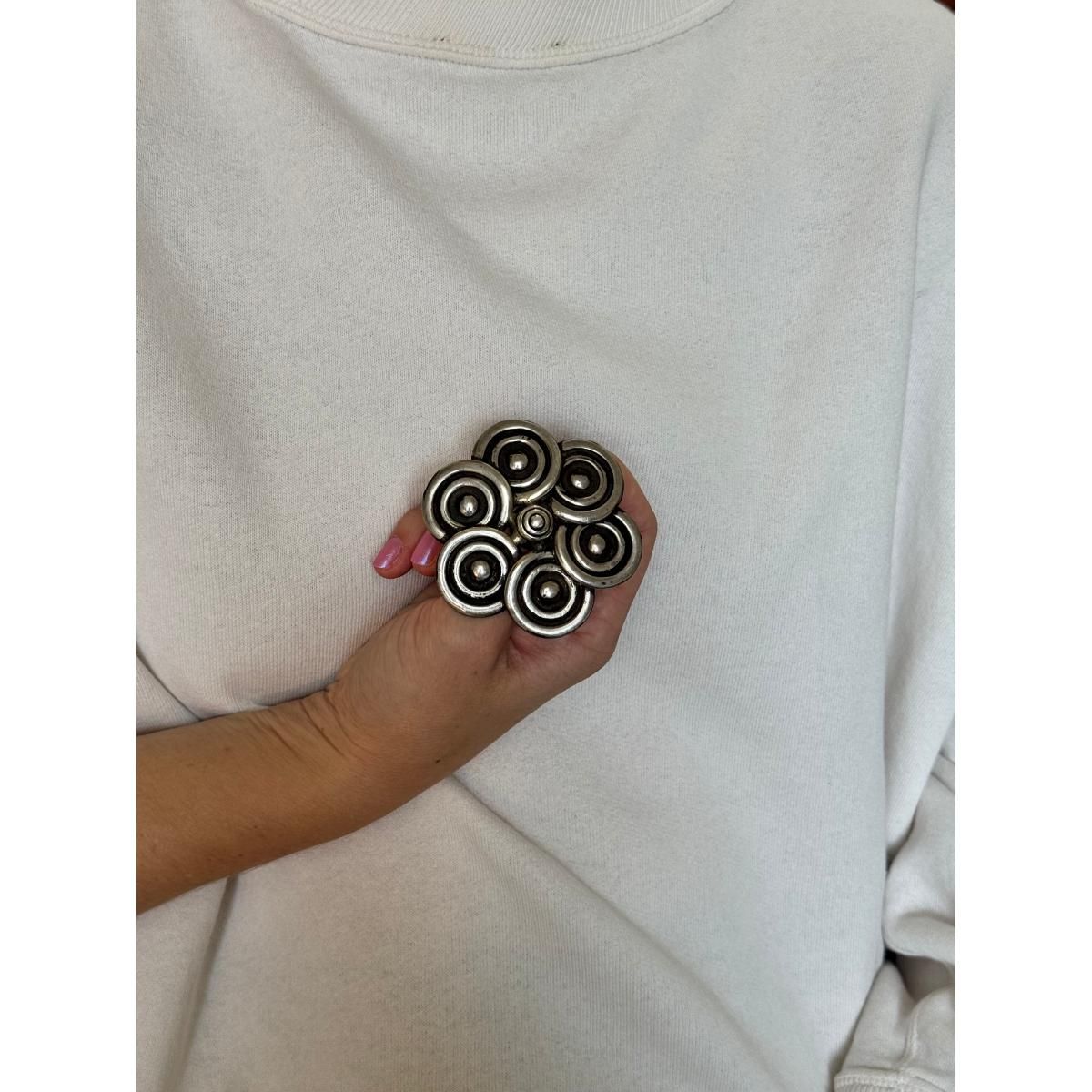 1940-1950s Mexican Los Castillo Taxco 940 Silver Brooch Pin