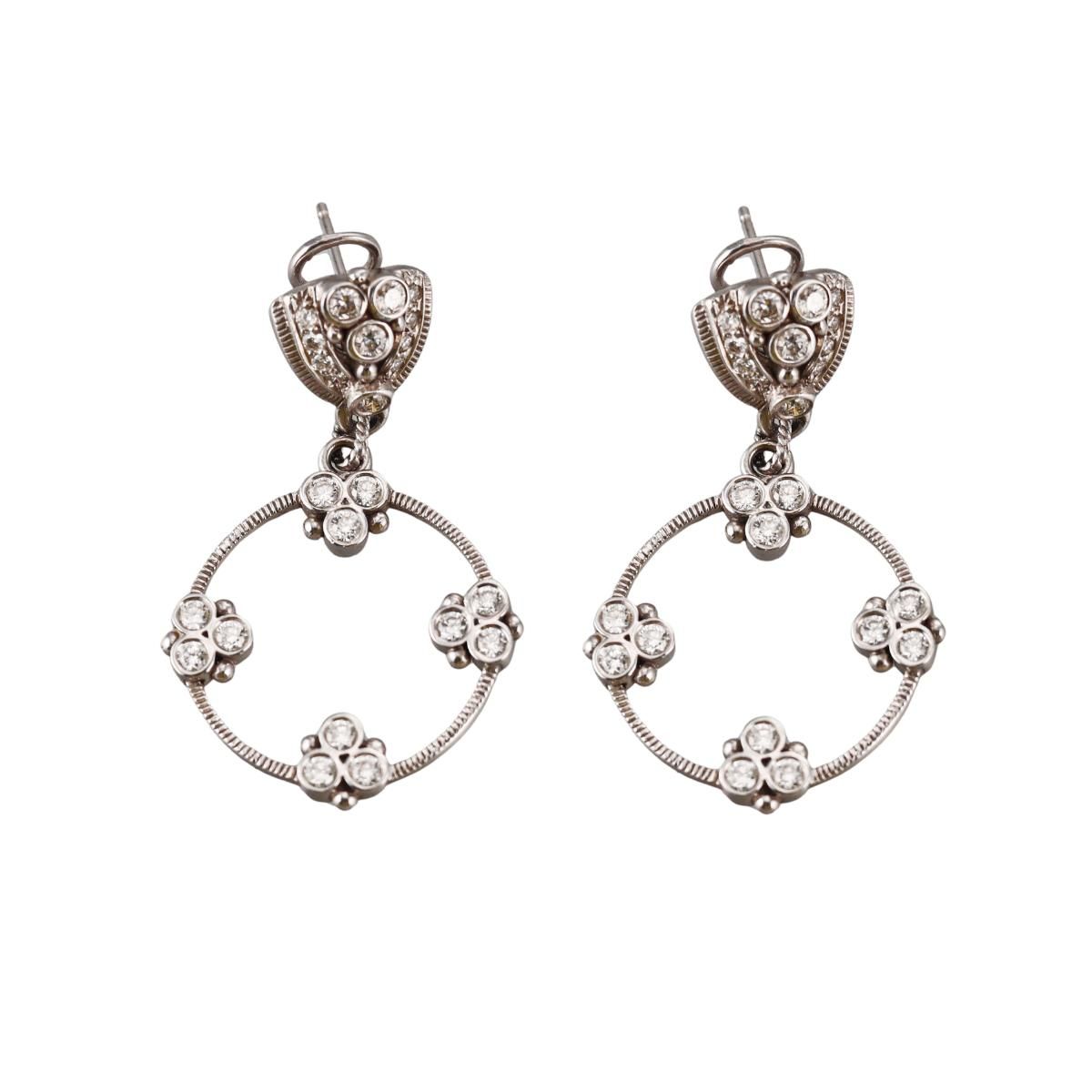 18k Gold Diamond Drop Earrings
