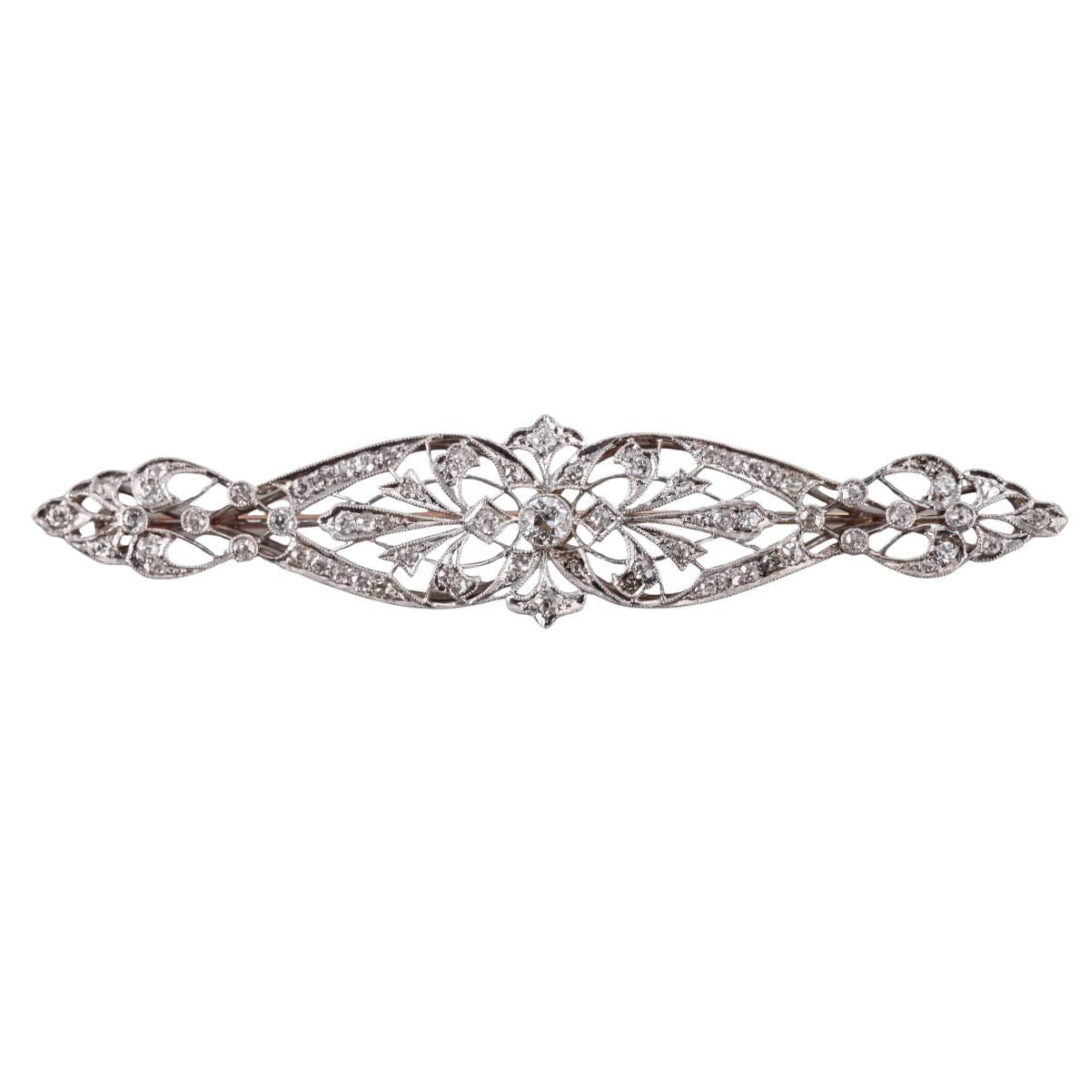 Art Deco Platinum Diamond Brooch Pin