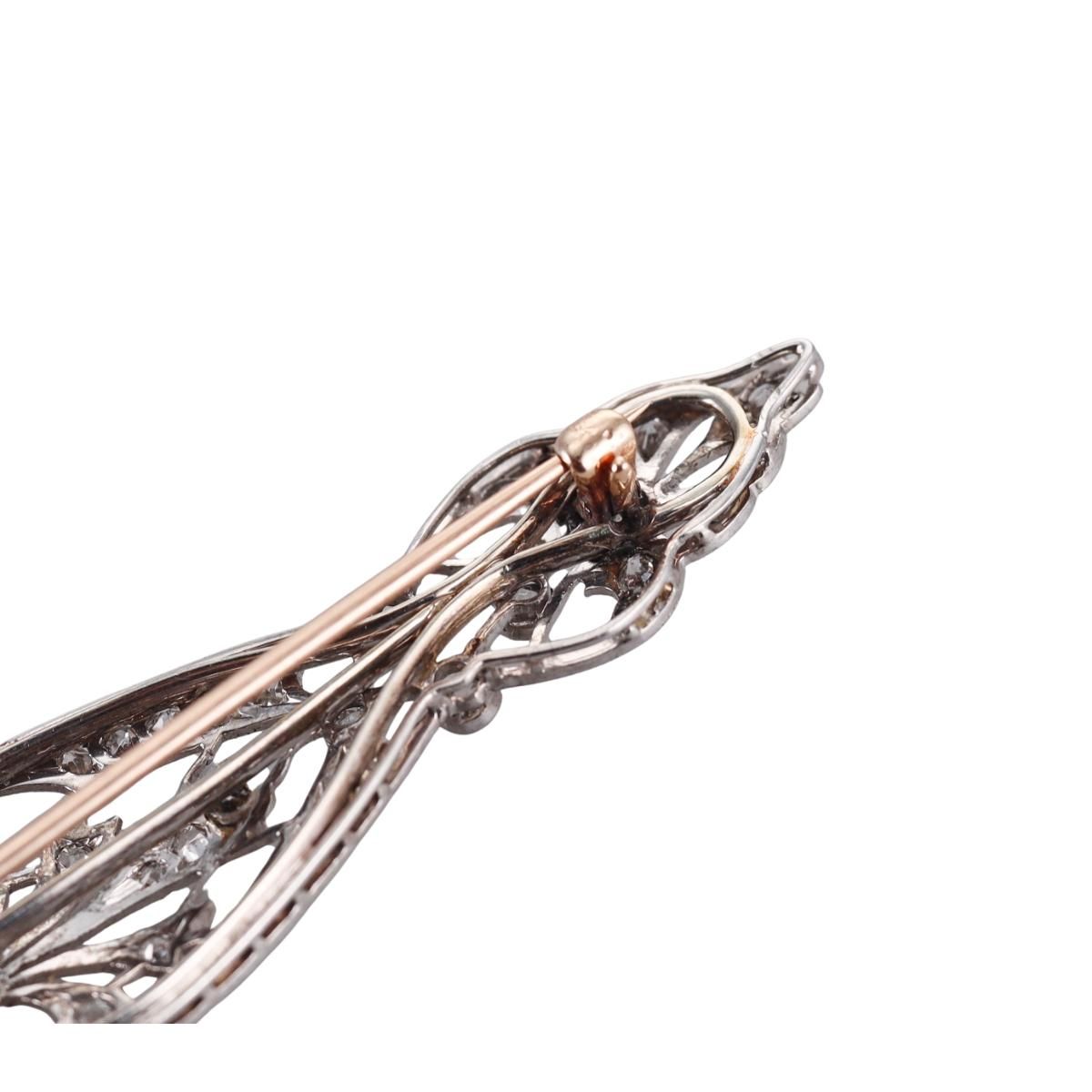 Art Deco Platinum Diamond Brooch Pin