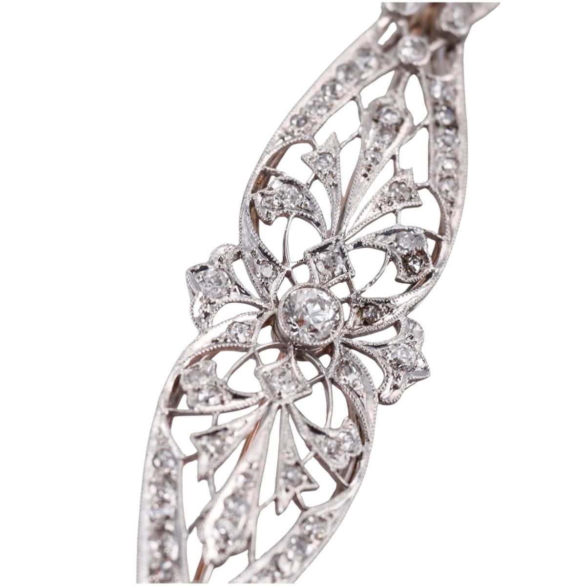 Art Deco Platinum Diamond Brooch Pin