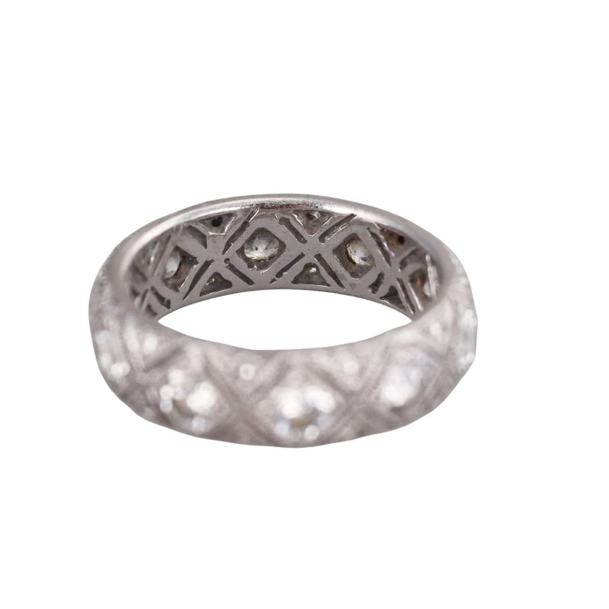 Mid Century Platinum Diamond Band Ring