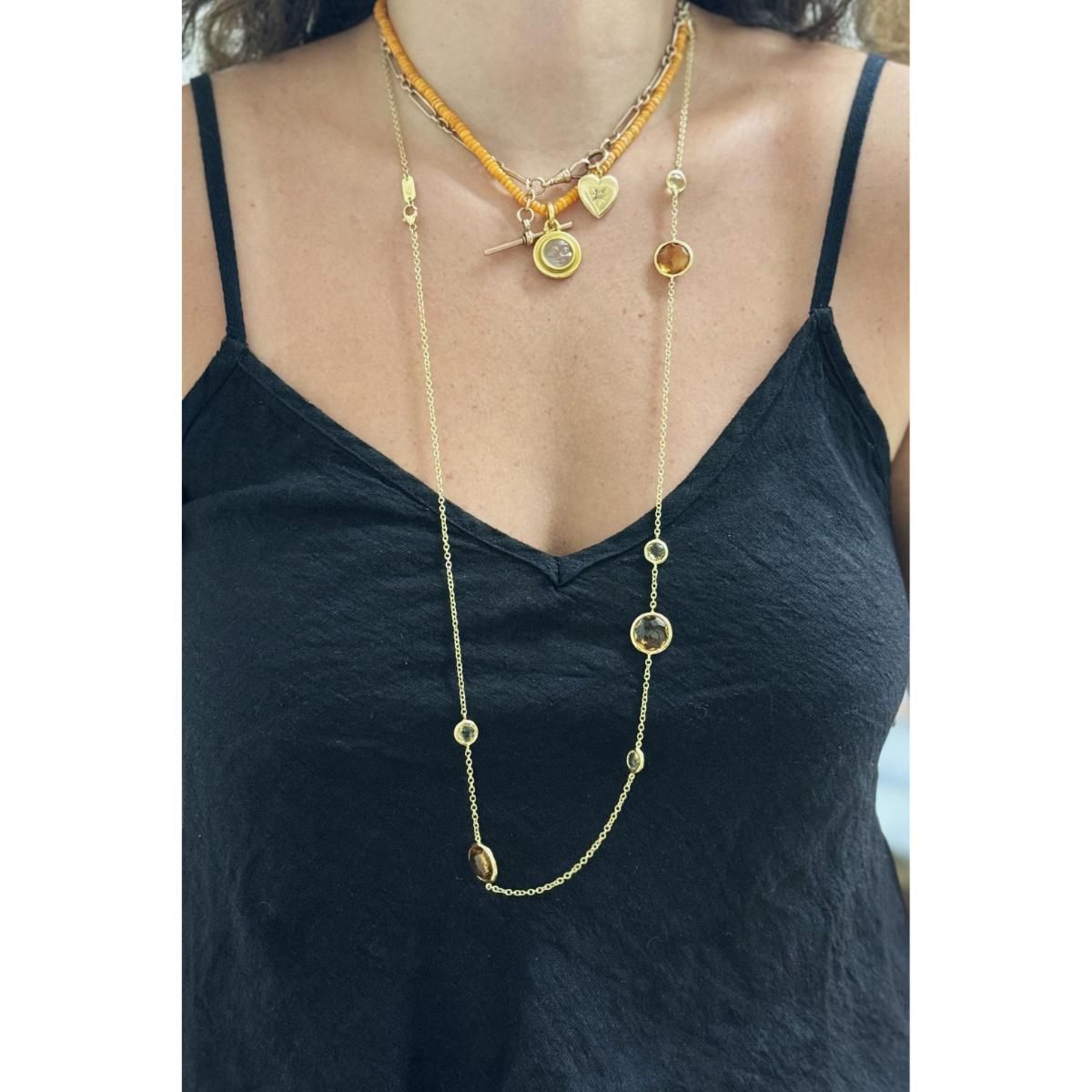 Ippolita Lollipop 18k Gold Citrine Station Necklace