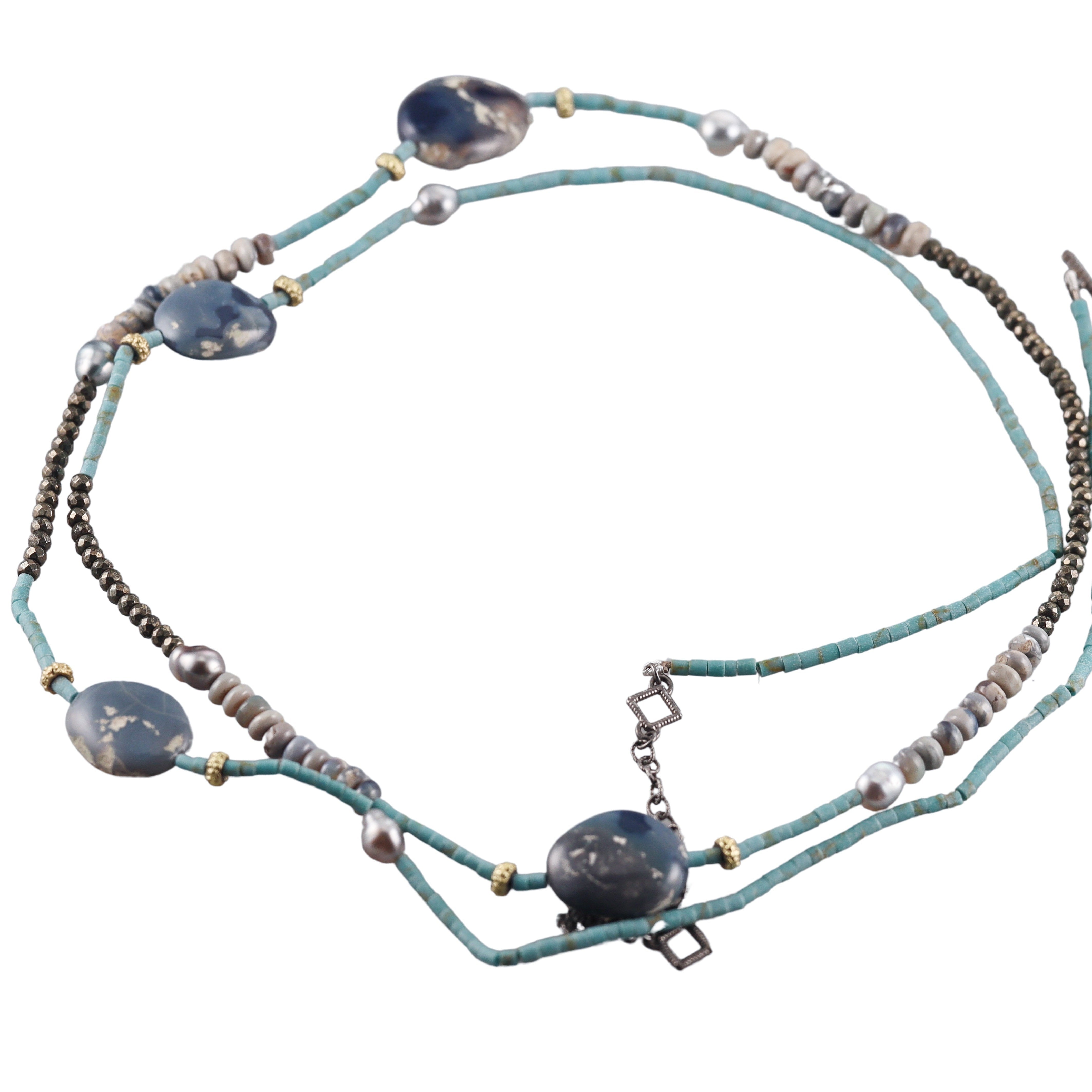 Armenta Old World 18k Gold Silver Tahitian Keshi Pearl Necklace